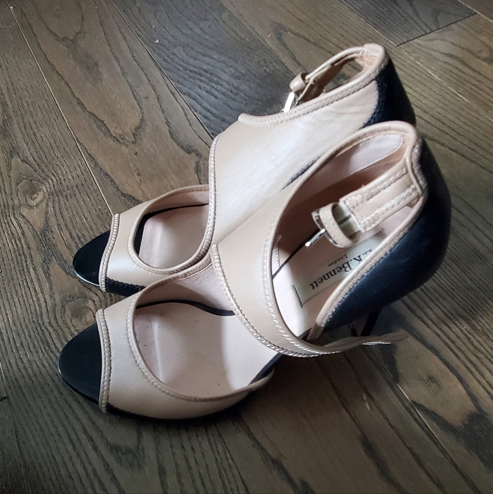 LK Bennett Black and Cream Stiletto Heels